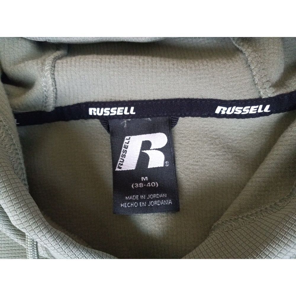 Russell Men Medium 38-40 Fleece‎ Hoody Drawstring Sweater Military Green Jacket - Picture 7 of 12